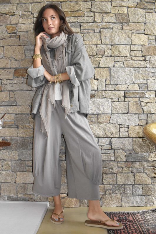 Hippie Shake Linen Blend Shirt Jacket Washed Earth